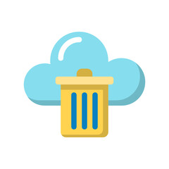 Trash , Cloud Computing flat icon.