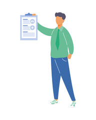 man holding insurance document