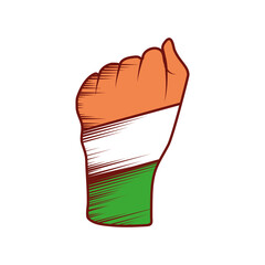 raised hand india flag