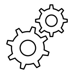 Vector Cogwheel Outline Icon Design