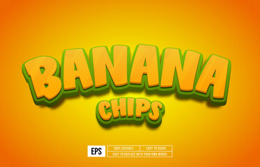 Banana chips editable text style effect