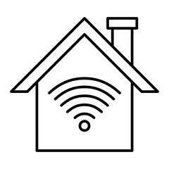 Vector Smart Home Outline Icon Design