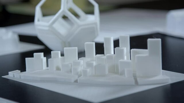 White miniature architectural model, Nottingham, Nottinghamshire, UK