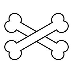 Vector Cross Bone Outline Icon Design