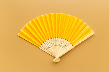 Asian hand fan made of bamboo and paper