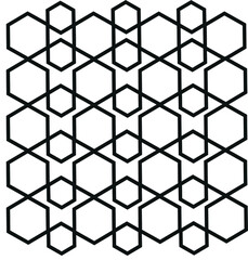Formas geométricas em linhas em preto e branco
