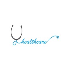 Obraz premium Medical health vector health logo with cross and stethoscope icon symbol.
