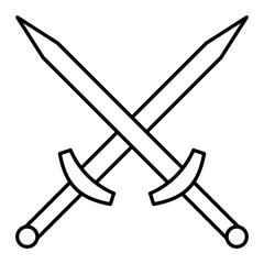 Vector Swords Outline Icon Design