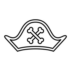 Vector Pirate Hat Outline Icon Design