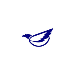 eagle and blue circle for icons, symbols or logos. bird logo template. eagle flat logo