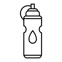 Vector Water Bottle Outline Icon Design