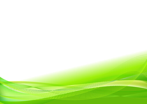 緑色の波型ウェーブ幾何学模様背景フレーム
