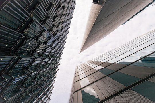 Amazing Futuristic Skyscrapers Against Clouds