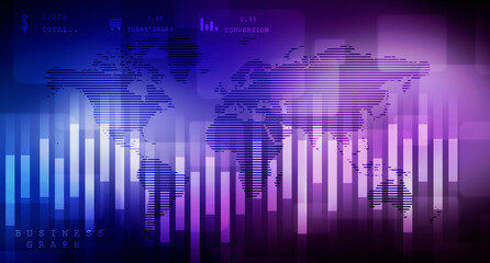 2d rendering Stock market online business concept. business Graph 
