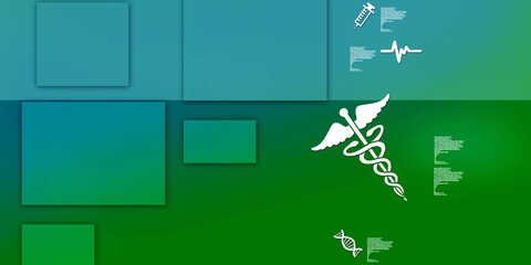 2d illustration caduceus medical symbol