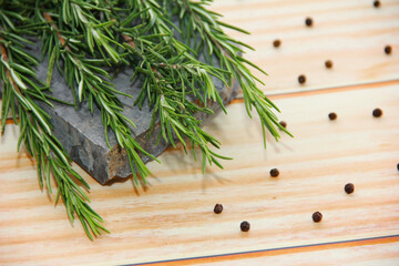 sweet spicy herb rosemary with sharp leave