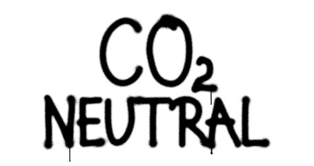 CO2 Neutral climate, environment and ecology crisis spray painted inscription isolated