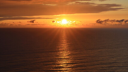 Sunrise over the north sea on the Yorkshire coast.