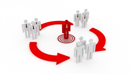 3d rendering business leadership concept 
