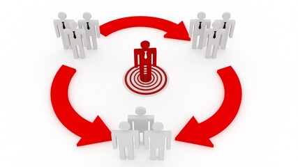 3d rendering business leadership concept 
