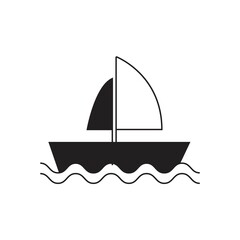 boat icon in flat style, vector illustration