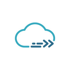 Modern blue cloud icon vector