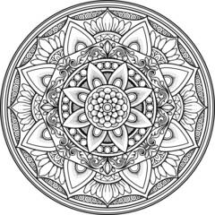 Mandala Design for coloring page adult