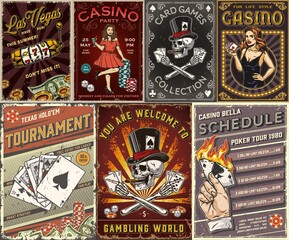 Casino colorful posters