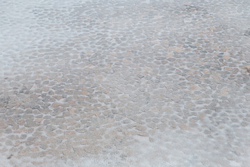 The terracotta plate at the bottom of Taiwan's traditional salt pan