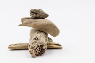 composition with wooden sticks of different sizes, one on top of the other
