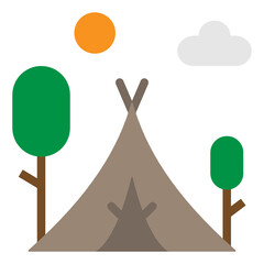 tent flat icon
