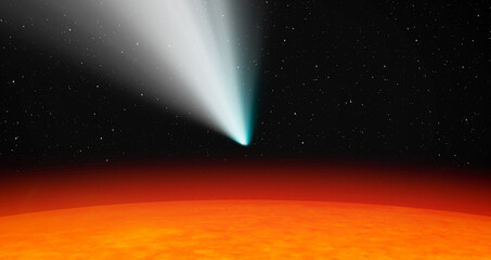 Comet on the space with our star is Sun 