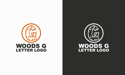 Abstract letter G logo with wood veins logo vector icon illustration concept. Wood and timber texture symbol logo.
 modern and creative logo design.