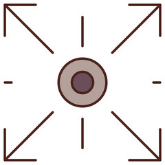 Eye Tracking and Movement Sensor Concept Vector Color Icon Design, additive manufacturing Symbol on white background, augmented reality or virtual reality stock illustration