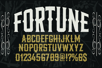 classic lettering, alphabet font, black style background,  typeface vector