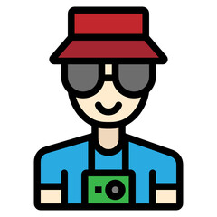 tourist line icon