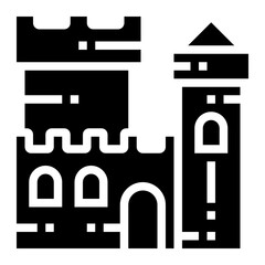 Fototapeta premium sand castle glyph icon