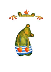 Watercolor frogs