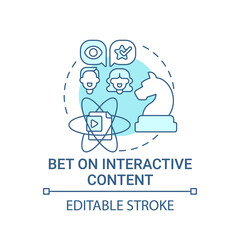 Bet on interactive content concept icon. Viral content technique abstract idea thin line illustration. Catching user attention. Vector isolated outline color drawing. Editable stroke