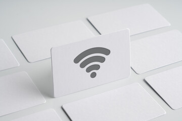 Plain name card with Cloud technology icon on monotone  background for global business concept