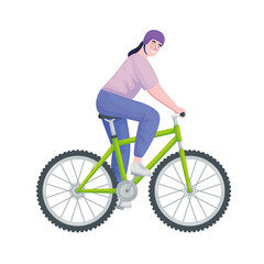 woman riding mountain bike
