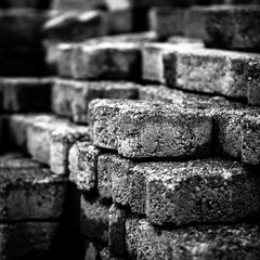 Pflastersteine gestapelt