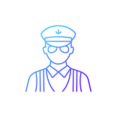ruise ship security gradient linear vector icon. Safe traveling. Inspection security. Problems prevention. Thin line color symbols. Modern style pictogram. Vector isolated outline drawing