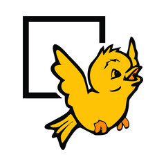 bird with sign unique cute design template