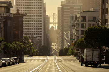 Foto op Canvas San Francisco Landscape Backlit During Golden Hour © Hanyun