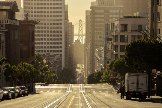 San Francisco Landscape Backlit During Golden Hour