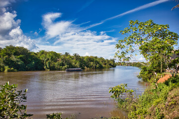 river and clouds
