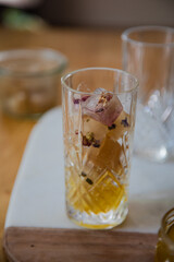 flower ice cubes in a glass