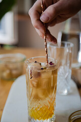 lemon and flowers iced tea