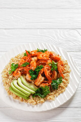 grilled spicy prawns with kale quinoa salad